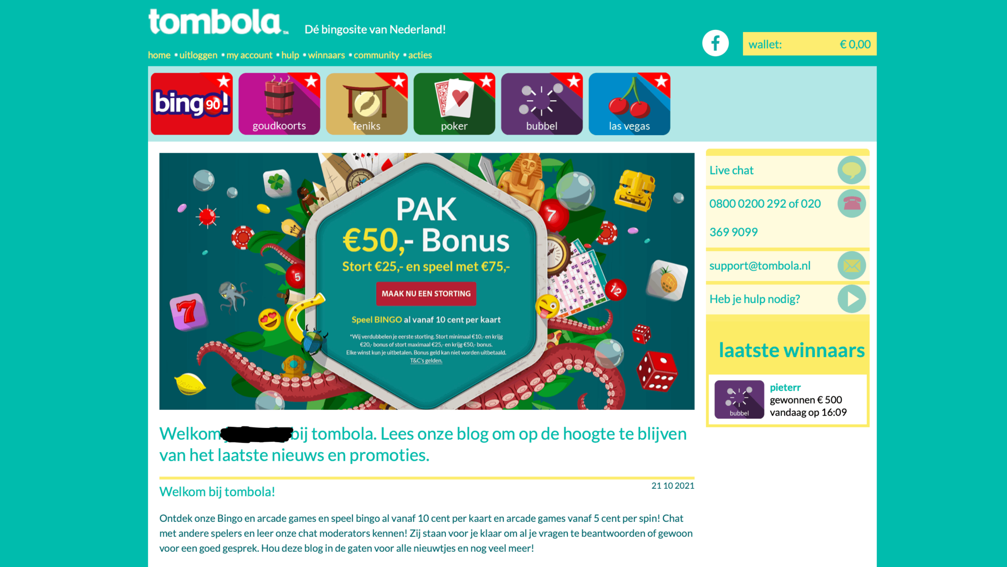 tombola bonus Nederland