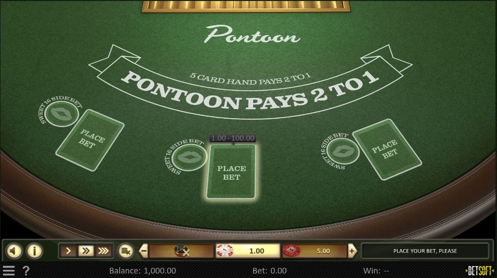 Screenshot Pontoon spel Betsoft