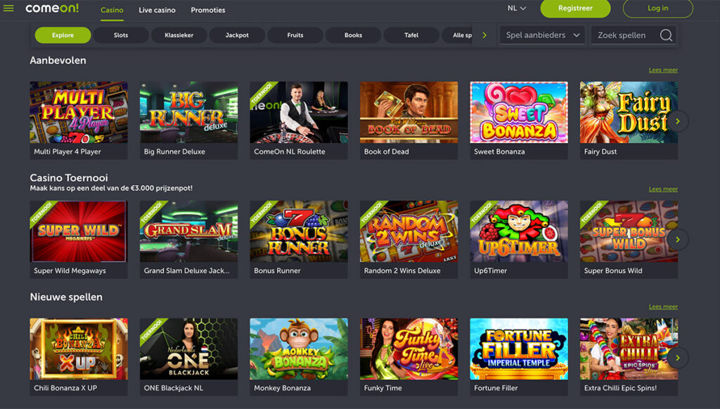 come on casino video slots