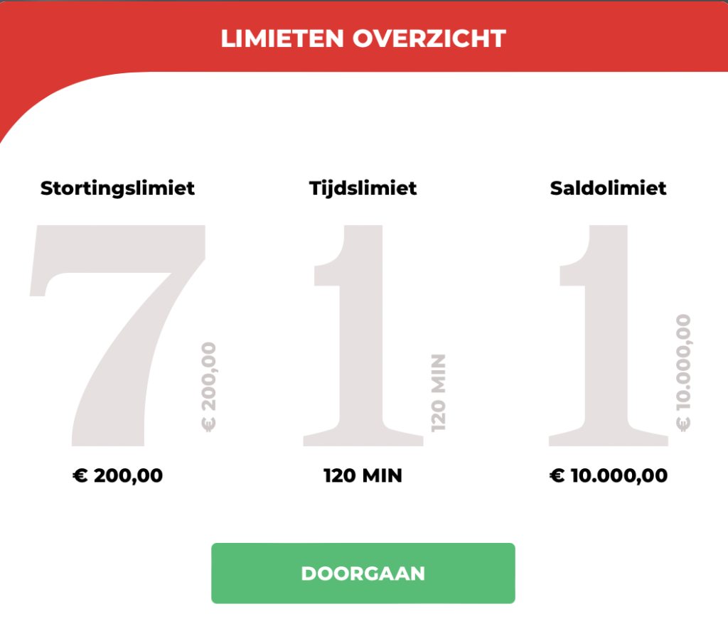 limieten bij 711 casino