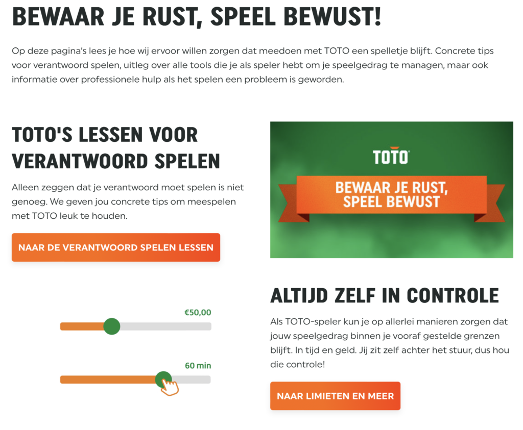 Limieten overzicht in Toto Casino